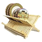 Folding Wooden Pine Dish Rack Drain