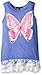 Derek Heart Girls' Big Sleevless Tank W/Crochet Ruffle Hem & Cf A/w W/Glitter
