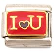 I Love You Italian Charm Enamel Stainless Steel 9mm