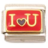 I Love You Italian Charm Enamel Bracelet Jewelry 9mm