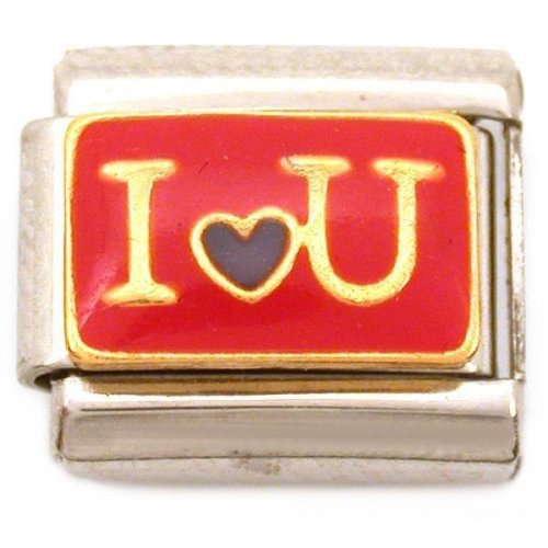 I Love You Italian Charm Enamel Bracelet Jewelry 9mm
