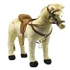 Happy People 58410 - Pferd mit 3-fach Sound, beige, stehend, Tragkraft ca. 100 kg