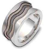 11.5mm contemporary white gold wedding band ring (18K Gold)