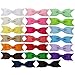 Chiffon Pigtail Mini Pinwheel Hair Bows Cheerleading Bows For Hair Set Of 20 Colors