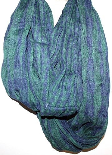 GH Bass Women's Blue &amp; Green Blackwatch Plaid Infinity Figure 8 Scarf