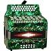 Musical Instruments : Full Size 3 Row Accordion - Green with Free Hardshell Carrying Case