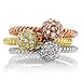 Trillium Trio Tri-Color CZ Disco Ball Rings