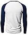 Doublju Mens Raglan V-Neck T-shirts BLUE (US-M)