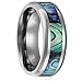 Cavalier Jewelers 8MM Comfort Fit Titanium Wedding Band | Engagement Ring with Abalone Shell Inlay | Beveled Edges [Size 11]