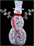 40 Icy Glitter Snowman LED Lighted Christmas Yard Art