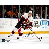 NHL Dany Heatley Senators White Jersey Autographed 8-by-10-Inch Photograph