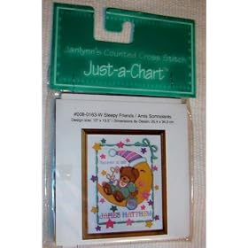 Counted Cross Stitch -- Sleepy Friends -- Amis Somnolents -- Design size 10" x 13.5" -- Chart -- Can Be Personalized