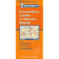 Michelin Regional Map 576 Extremadura, Castilla La Mancha, Madrid