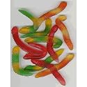 Cake Decorations - GUMMY WORMS - Made of Sugar - 12 Assorted Colors, Pliable, Approximately 3-1/4 Inches Each -- Great to decorate garden cakes and dirt cups