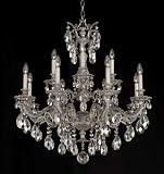 Schonbek 5682-86TK Milano 12 Light Two Tier Chandelier in Midnight Gild with Swarovski Strass Golden Teak crystal