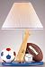 Football Soccer Baseball All Sport Children Table Lamp w/Wood Base