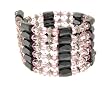 Glass Beads Magnetic Wrap Bracelet/Necklace/Anklet Lariat - Light Pink - 36'' in Length