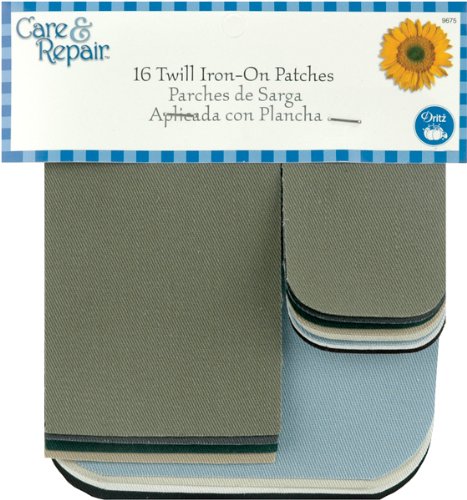 Dritz(R) Assorted Iron-On Twill Patches-16/Pkg