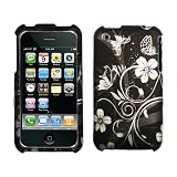  Black Silver Vine Flower Butterfly Rubberized Snap ...