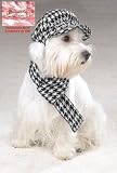 X-SMALL - BLACK - Houndstooth Hat and Scarf Sets