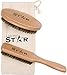 Heroic STAR Beard Brush Two Piece Set With Cloth Drawstring Bag Grooming Kit - Made From 100% Genuine Natural Boar Bristle And Solid Beech Wood - Perfect For Use With Beard Oil Balm Wax And Pomade