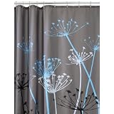 InterDesign Thistle 72-Inch by 72-Inch Shower Curtain, Gray/Blue