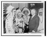 Historic Print (XL): [Secretary of Interior Harold Ickes handing first constitution issued under the Indian R