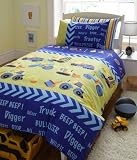 Boys Kids Double Duvet Cover Bedding Blue Green Diggers
