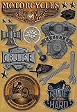 Karen Foster Design Acid and Lignin Free Scrapbooking Sticker Sheet, Motorcycles