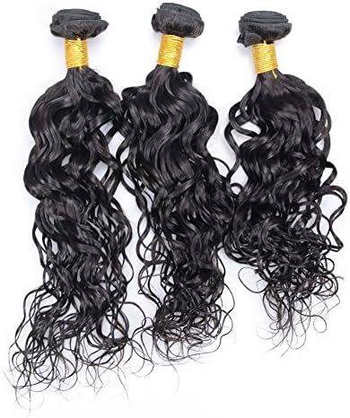 Rosee Pure Virgin Human Hair Extensions,Unprocessed Hair Natural Color,Water Wave Texture,300 Grams Bundle,3 Pieces (8" 10" 12")