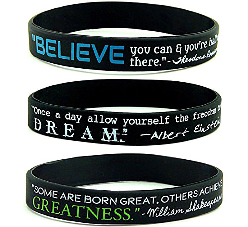 (6-pack) INSPIRATIONAL QUOTE BRACELETS - 