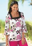 Tunic Contrast Trim with Square Neck
