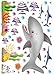 Undersea Big Shark Baby's Bedroom Wall Decal Ocean Fish Wall Decor for Nursery Room Boys Kid's Room Sticker Mural