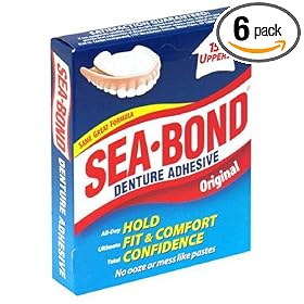 Sea Bond Denture Adhesive, Original, 15 uppers per Pack, (Case of 6)