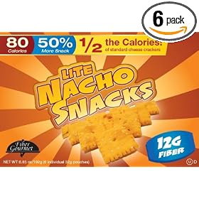 FiberGourmet Lite Nacho Snacks, 6.85-Ounce Boxes (Pack of 6)