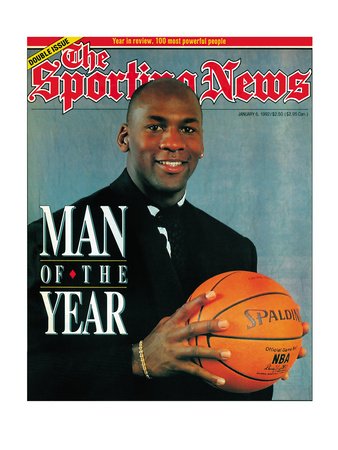 Sporting News Magazine January 06, 1992 - Man of the Year - Chicago Bulls' Michael Jordan Photographic Poster Print, 12x16