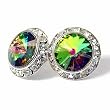 20mm Framed Vitrail Swarovski Crystal Stud Earrings Fashion Jewelry