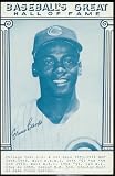 1977 Ernie Banks Baseball Card - Hall of Fame Postcard - Gorgeous Card of this legendary Cubs star !