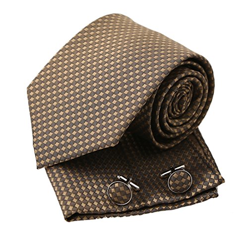 EAC1C02 Beautiful Gift Silk Checkered Mens Necktie Set Fitness Fashion By Epoint