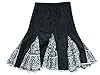 Retro Chic Peasant Skirt Black White Printed Crinkle Skirt for Womens