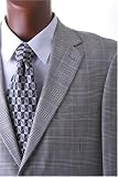 Men's 2 Button Luxury 100% Wool Silk Cashmere Black Plaid Sport Coat