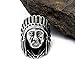 FANSING Jewelry Men's Stainless Steel Indian Chief Rings