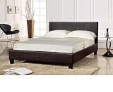 5ft Kingsize 150cm Prado Faux Leather Bed Frame In Expresso Brown