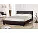 PAVIA / PRADO 4FT 6" DOUBLE BED FRAME - BLACK FAUX LEATHER FINISHING