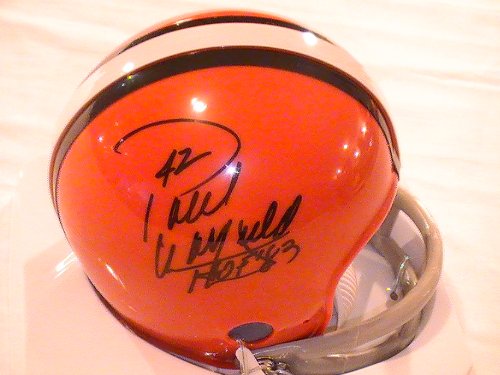 PAUL WARFIELD SIGNED AUTOGRAPHED MINI HELMET CLEVELAND BROWNS COA + HOLOGRAM