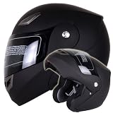 MATTE BLACK MODULAR FLIP UP HELMET DOT (Large)