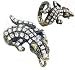 Ladies X-Large Super Creepy Crocodile/Alligator BLING Crystal Cocktail Fashion Ring Burnished Gold ~ Free Size Ring; Comes Gift Boxed ~ CRAWLS UP FINGER!