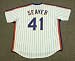 TOM SEAVER New York Mets 1983 Majestic Cooperstown Throwback Home Baseball Jersey, XL