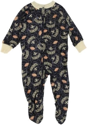 NFL New Orleans Saints Baby Boy's Blanket Sleeper Pajamas - Black (6 Months)