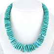 Zuni Artist Sara Leekity Turquoise Disc Necklace with Accents of Sterling Silver, 18" Length, #8235
